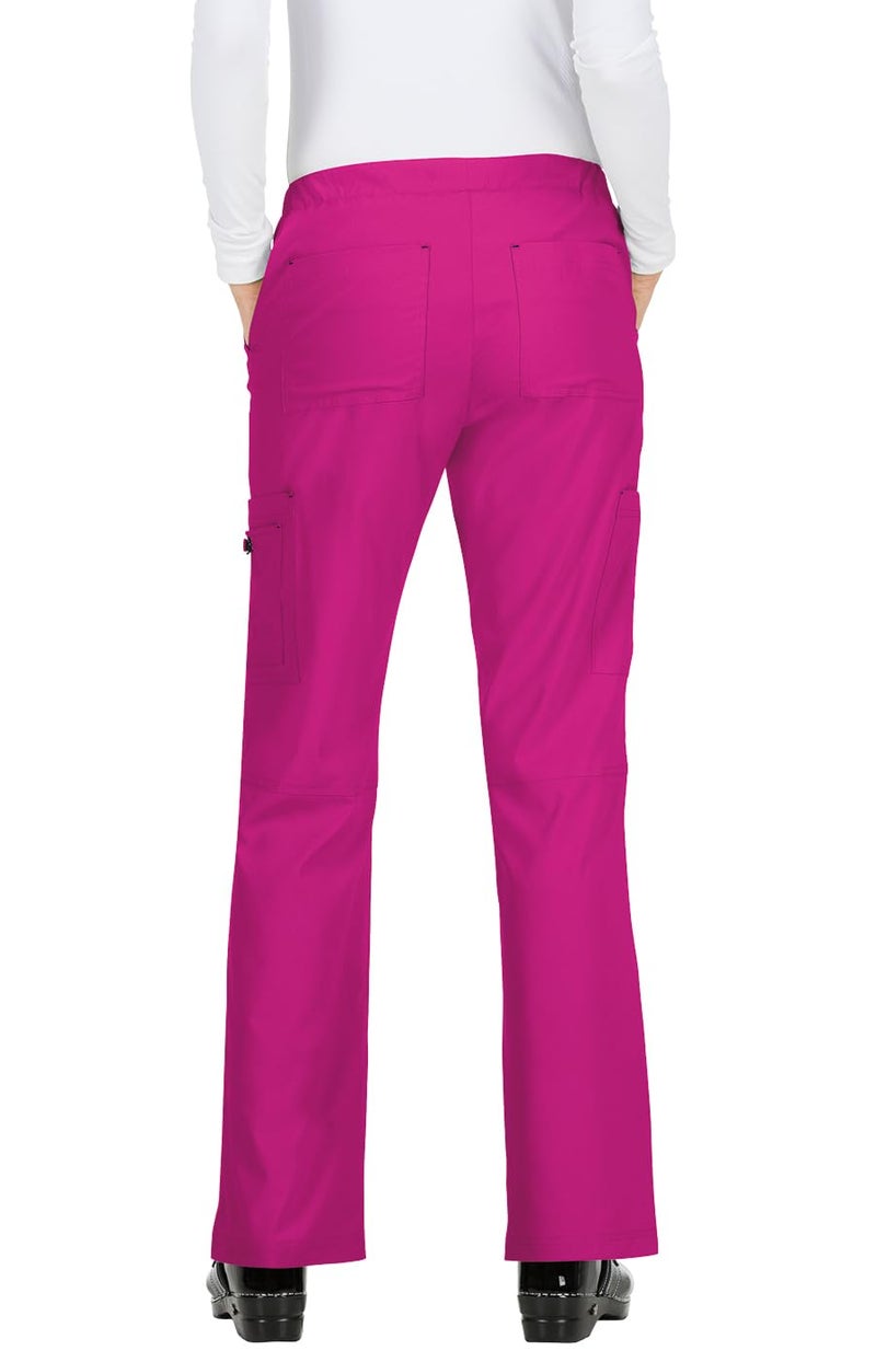 KOI Basics Holly Women's 8-Pocket Stretch Cargo Scrub Pants Azalea Pink Medium Tall - Image 2